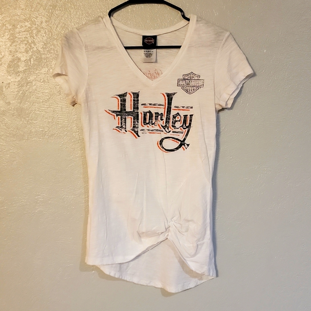 XSMALL, WHITE, THIN, HARLEY-DAVIDSON T-SHIRT